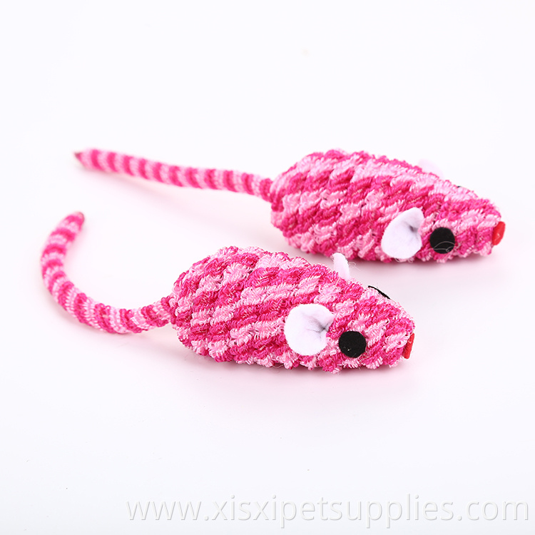 2019 wholesale colorful band mouse cat toy with rattle